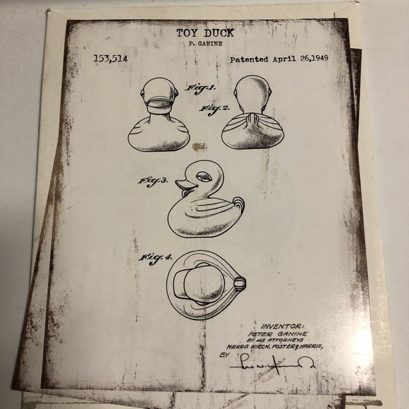 4 Lot Vintage Bathroom Wall Decor 8x10 Prints Toilet Razor Duck Patent Art Photo - Picture 3 of 7